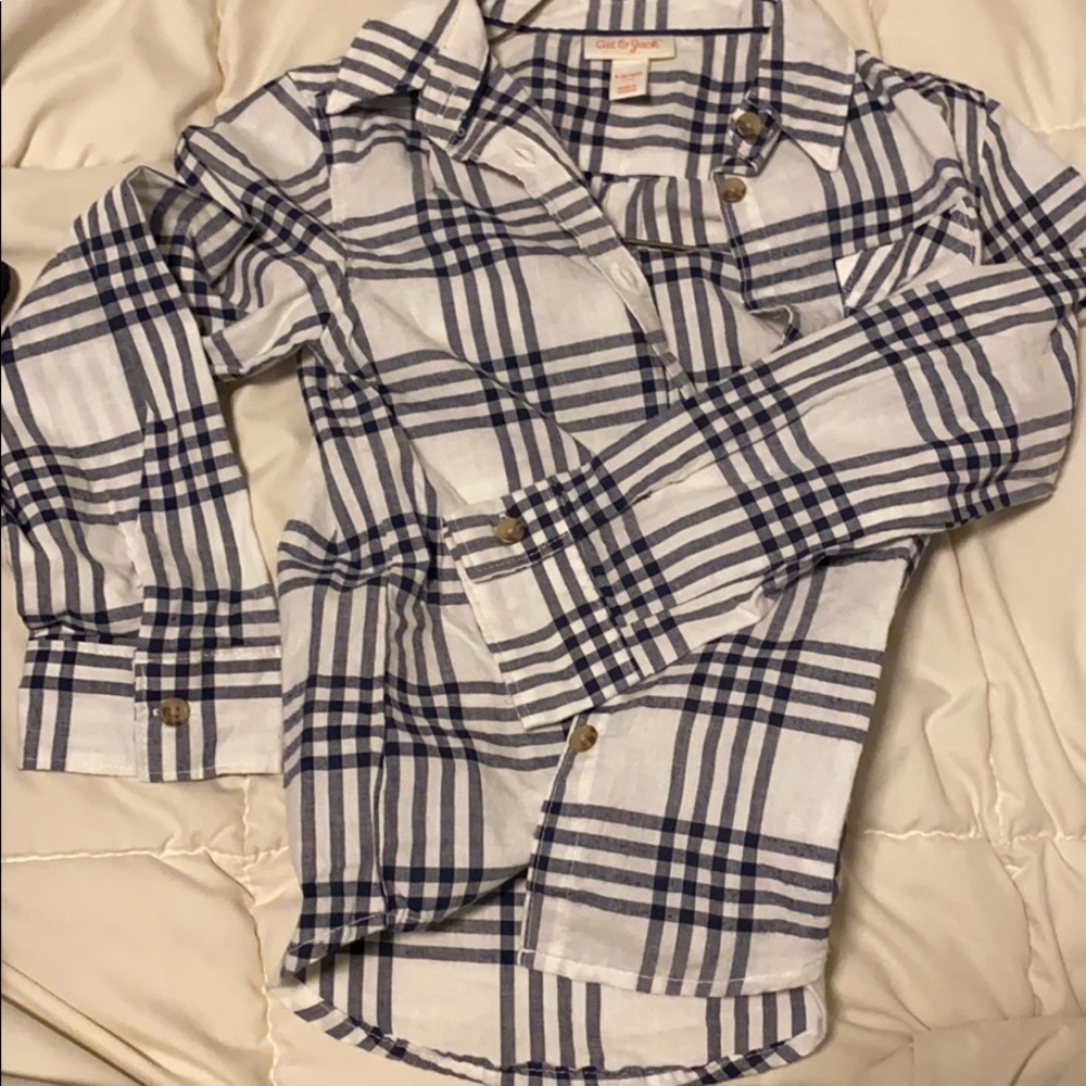 Kids black and white checkered long sleeve top